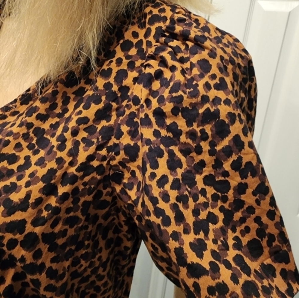 Madewell Flutter‎ Sleeve Leopard Wrap Dress Small - Picture 4 of 6